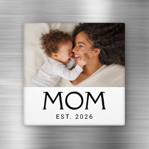 Mom Established Photo Gift Magnet