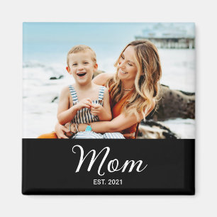 Mom Established Photo Gift Magnet