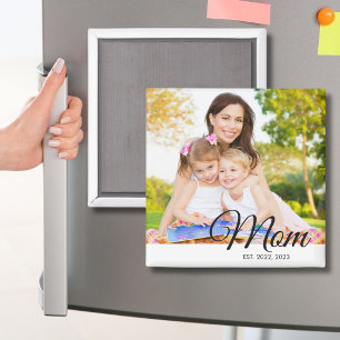 Mom Established Photo Mother's Day Gift Magnet