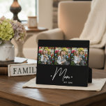 Mom Established Script 3 Photo Black Plaque<br><div class="desc">Black White Mom Established Script Black 3 Photo Design. Replace the photos with your own of your kids and change the years to the years you became a mom. Created by Simply Farmhouse Press.</div>