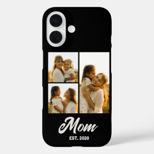 Mom Established Script Black 3 Photo iPhone 16 Case
