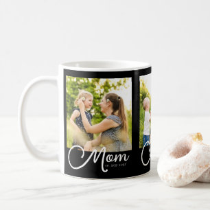 Mom Established Script Black 3 Photo Coffee Mug