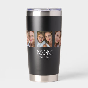 Mom Established Script Black 3 Photo Insulated Tumbler