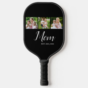 Mom Established Script Black 3 Photo  Pickleball Paddle