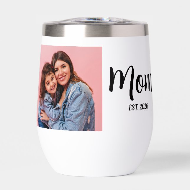 Mom Established Script Black Photo  (Front)