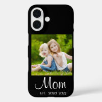 Mom Established Script Black Photo Case Mate