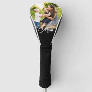 Mom Established Script Black Photo Golf Head Cover