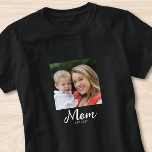 Mom Established Script Photo T-Shirt