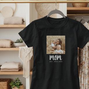 Mom Established Script Photo T-Shirt