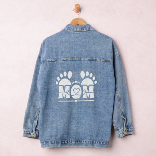 MOM Heart Footprint Denim Jacket