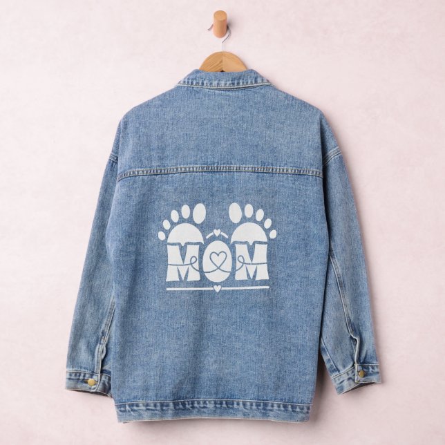 MOM Heart Footprint Denim Jacket (Hangar)