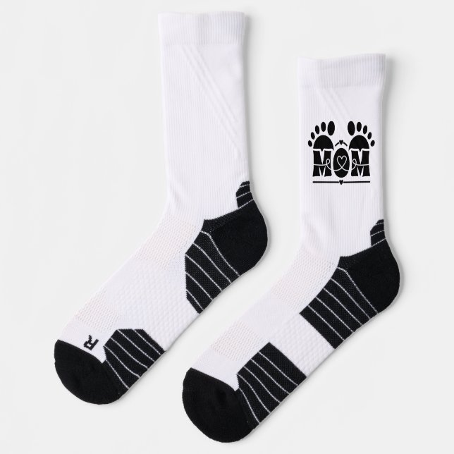 MOM Heart Footprint Socks (Left)