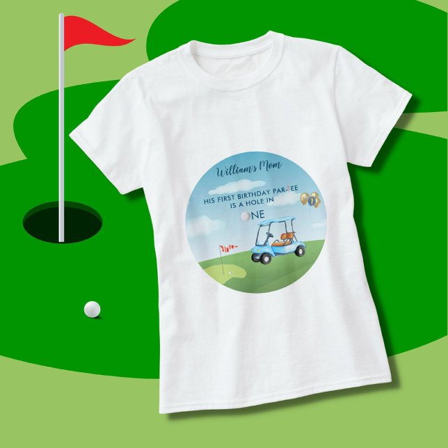 MOM Hole In One Boy Golf  Par-tee 1st Birthday  T-Shirt (Creator Uploaded)