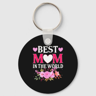 Mom in the world mommy floral mother's day cute mo key ring