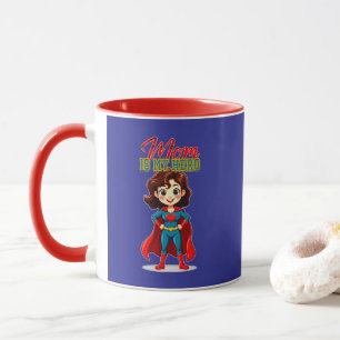Mom Is My Hero – Cute Supermom Character Mug