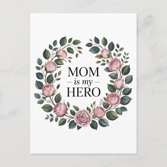 Mom Is My Hero Invitation Postcard (Front)