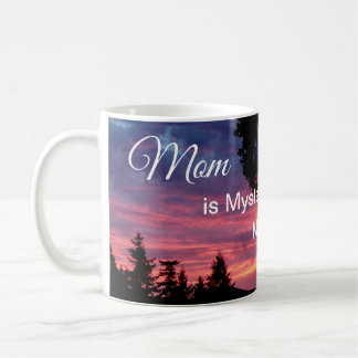 Mom is mystery quote with sunrise mug