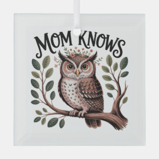 Mom Knows Glass Tree Decoration
