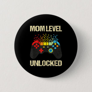 Mom Level Unlocked Funny New Mother Gamer Mothers  6 Cm Round Badge