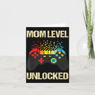 Mom Level Unlocked Funny New Mother Gamer Mothers  Card