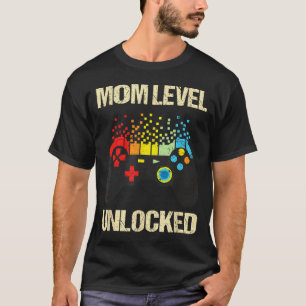 Mom Level Unlocked Funny New Mother Gamer Mothers  T-Shirt