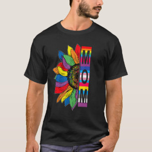 Mom LGBTQ Gay Pride Sunflower T-Shirt