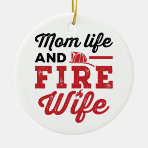 Mom Life and Fire Wife Ceramic Tree Decoration