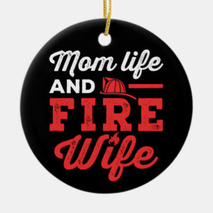 Mom Life and Fire Wife Ceramic Tree Decoration