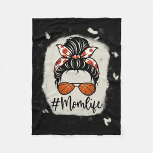 Mom Life Bysketbyll Bleached Bysketbyll Mother Fleece Blanket