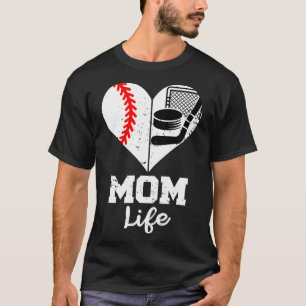Mom Life Heart Funny Sell Hockey Mom  T-Shirt