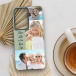 Mom Life is the Best Life 3 Photo Collage Green Samsung Galaxy Case<br><div class="desc">Custom photo phone case with photo collage using 3 of your favorite photos. The mom quote reads "mom life is the best life" which you can edit if you wish. The template was designed to fit the Samsung Galaxy S21 Plus case - if you choose a different size case be...</div>
