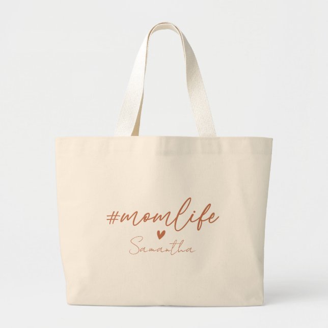 Mom Life Large Tote Bag (Front)