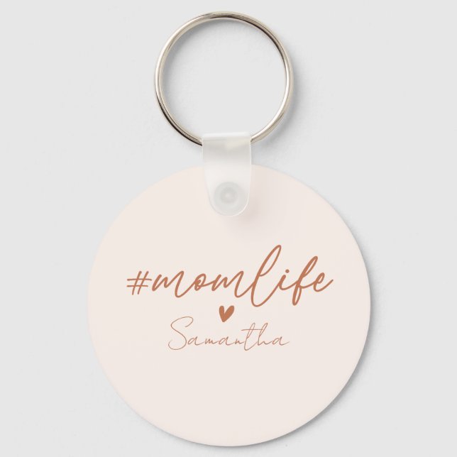 Mom Life - Rustic Charm Design Key Ring (Front)