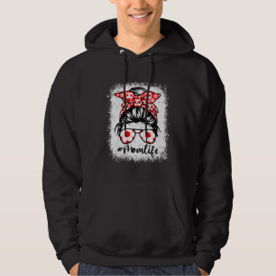 Mom Life Soccer Mother s Day Messy Bun Sport Hoodie