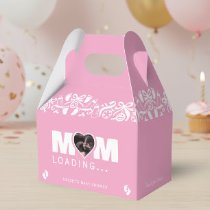 Mom Loading Photo Ultrasound Pink Baby Shower Favour Box