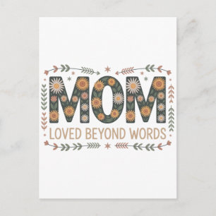 Mom Loved Beyond Words Holiday Postcard