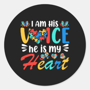 Mom Mama Autistic Autism Awareness Month Son Classic Round Sticker