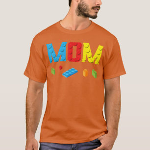 Mom Master Builder Building Bricks Blocks Family S T-Shirt