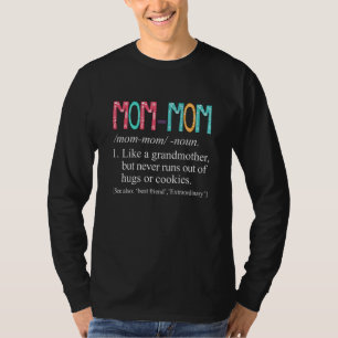Mom Mom Never Runs Out Of Hugs and Cookies Grandma T-Shirt