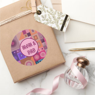 MOM, MOTHER, WOMEN, BIRTHDAY, GIFT SILVER PLATED CLASSIC ROUND STICKER