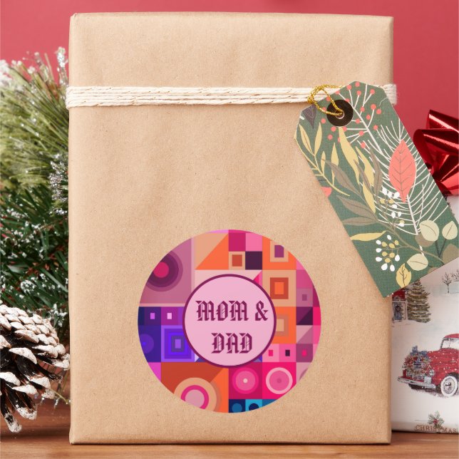 MOM, MOTHER, WOMEN, BIRTHDAY, GIFT  SILVER PLATED  CLASSIC ROUND STICKER (Holiday)