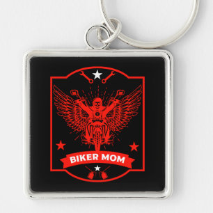 Mom Motorbike Rider Key Ring
