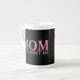 MOM (must obey me) Saying Pink Bone China Mug
