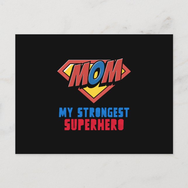 MOM My Strongest Superhero Postcard (Front)