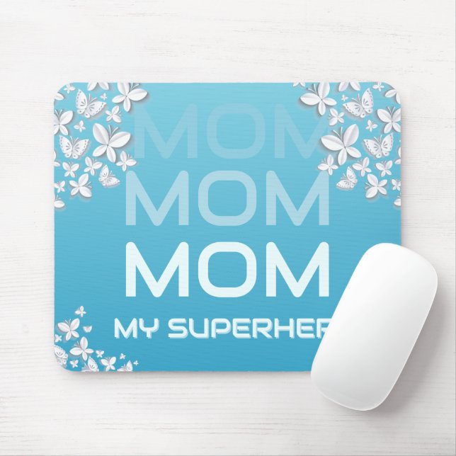 MOM My Superhero Blue Mouse Pad (With Mouse)