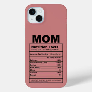 Mom Nutrition Facts Pattern Mother Day Pink Color iPhone 15 Mini Case