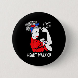 Mom Of A Heart Warrior Chd Awareness Congenital Di 6 Cm Round Badge