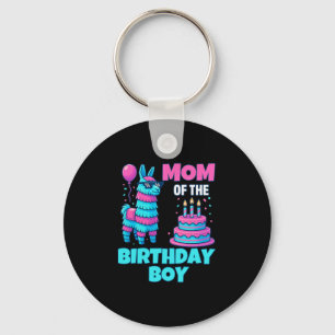 Mom Of Birthday Boy Llama Pinata Party Family Math Key Ring