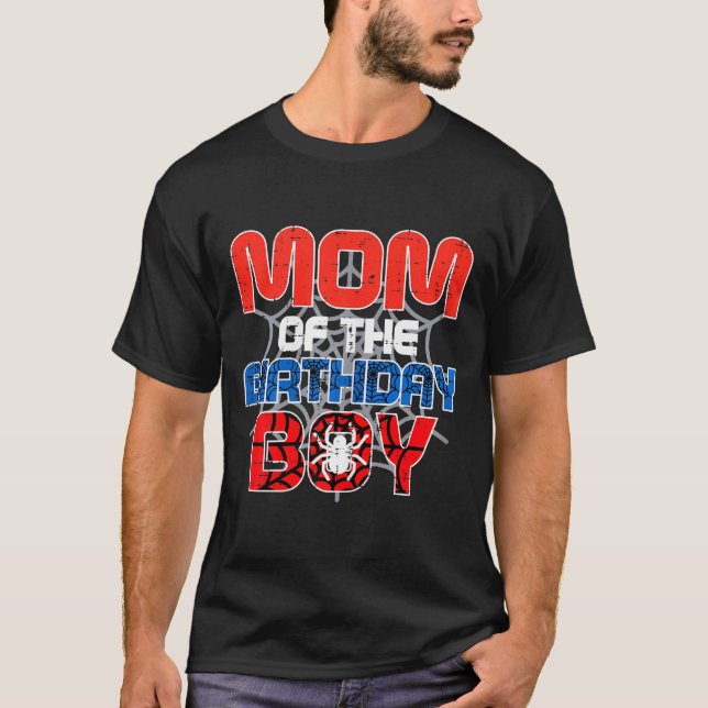Mom Of Birthday Boy Sder Bday Party Family Matchin T-Shirt (Front)
