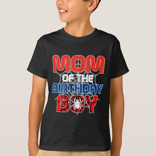 Mom Of Birthday Boy Sder Bday Party Family Matchin T-Shirt (Front)